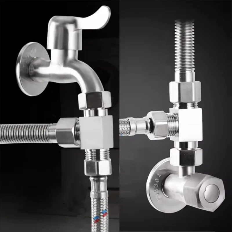 Three-Way Water Distributor with One Inlet and Two Outlets, Featuring A 4-Inch Swivel Nut