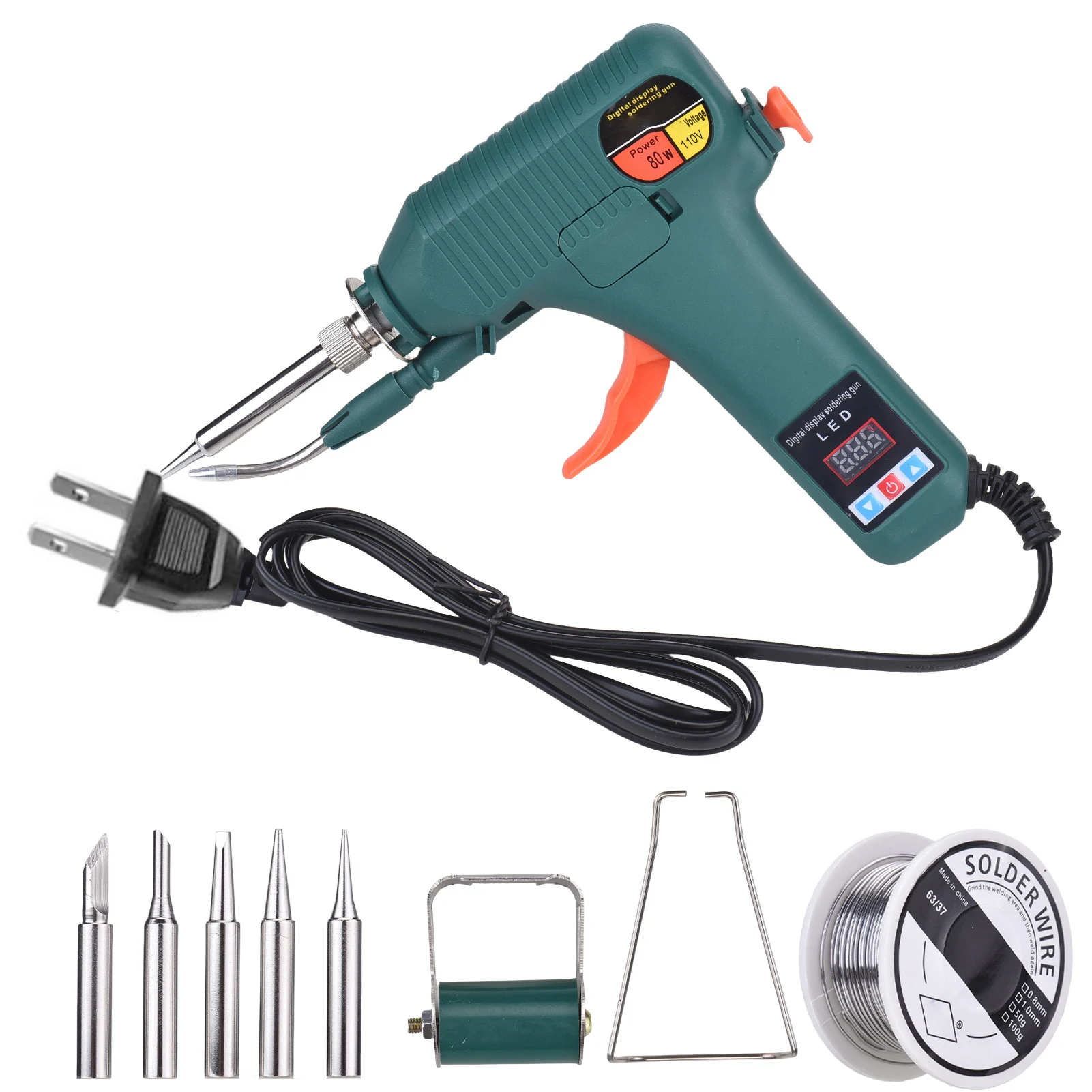 

Комплект паяльника Автоматический сварочный аппарат 80 Вт с цифровым экраном Быстрый нагрев со съемной подставкой