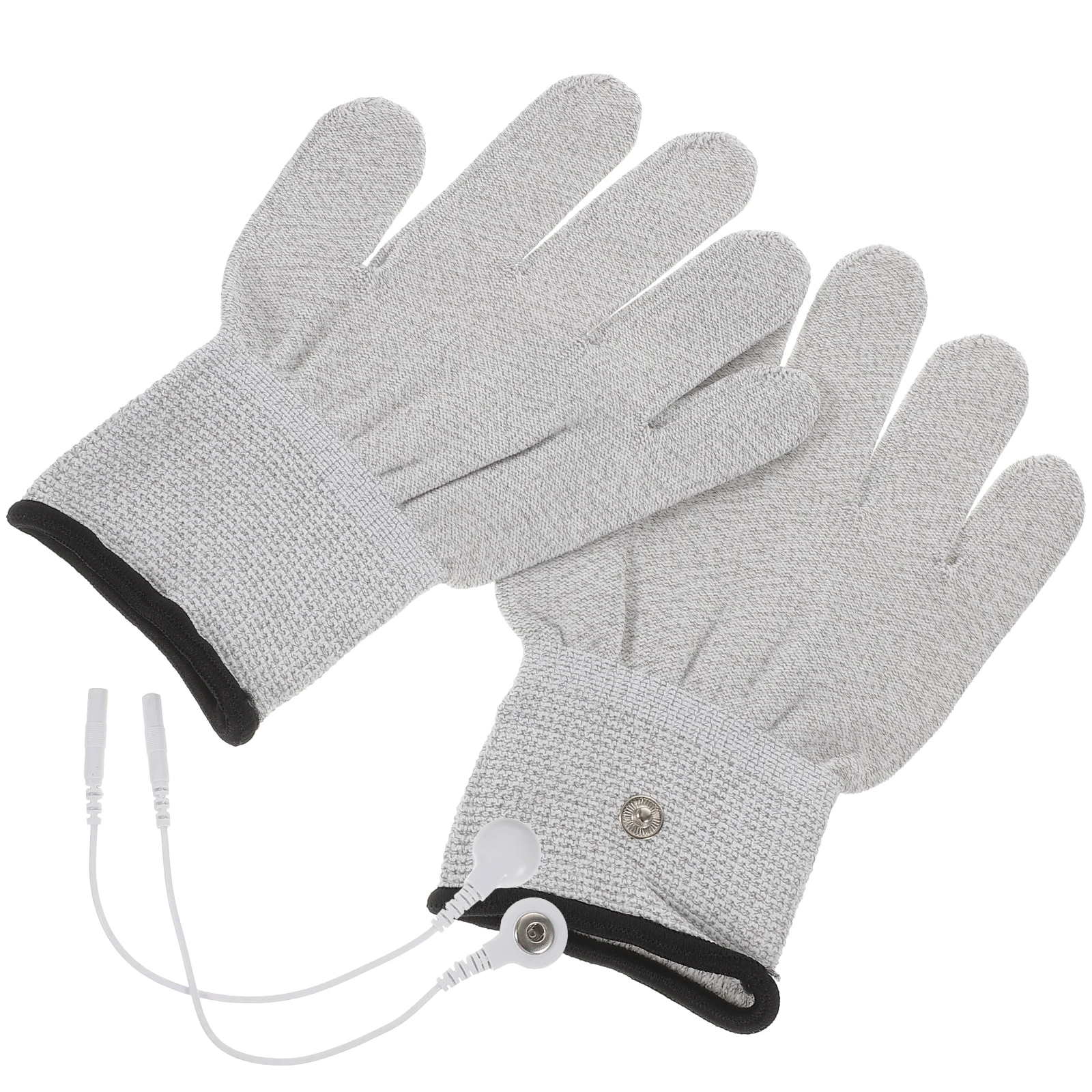 

2 Pcs Electric Therapy Gloves for Massaging Grey Durable Premium Material Conductive Mitts Electrotherapy Physiotherapy