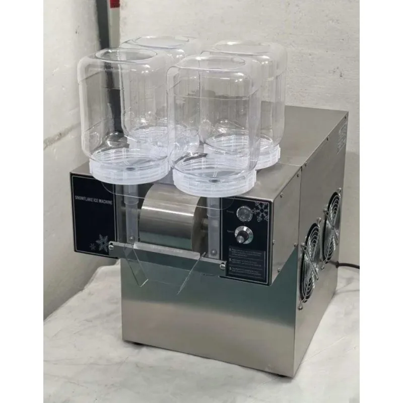 4 Barrels Low Price Commercial Automatic Snowflake Ice Machine Speed Adjustable Ice Shaver Snow Cone Machine