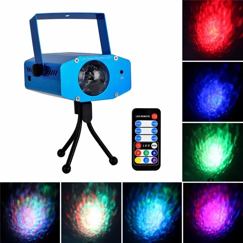 3วัตต์ระยะไกลRGB LEDน้ำระลอกคลื่นผลเวทีแสงโคมไฟเพลงอัตโนมัติพรรคดีเจLaser P Rojector