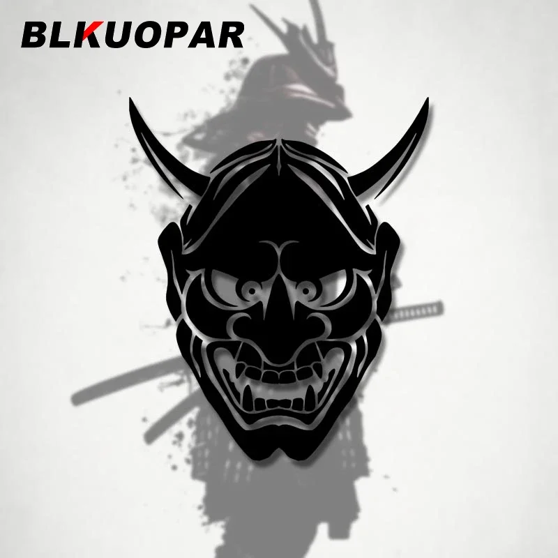 

BLKUOPAR For Oni Samurai Demon Mask Car Stickers JDM Creative Anime Decal Scratch-Proof Bumper Windows Graphics Car Goods