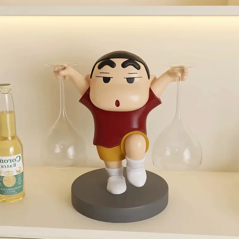 

New Crayon Shin-Chan 23/25cm High End Grand Living Room Wine Cabinet Resin Red Wine Rack Support Soft Decorative Ornaments Gift