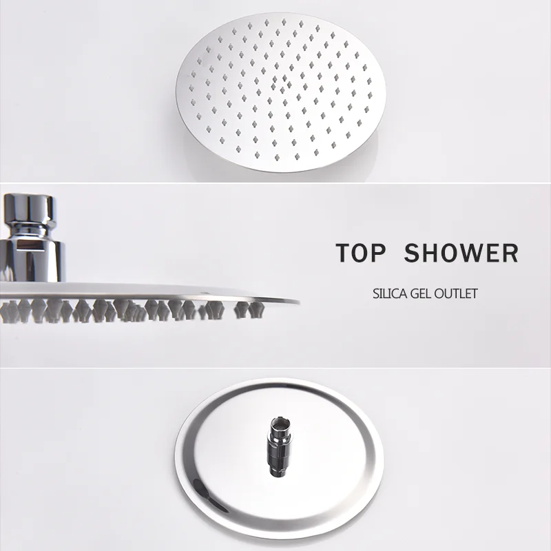 Brushed Gold Bathroom Rain Shower Head Stainless Steel 8/10/12 Inch Ultra-Thin Shower Head Chrome White Grey Black Brushed Color