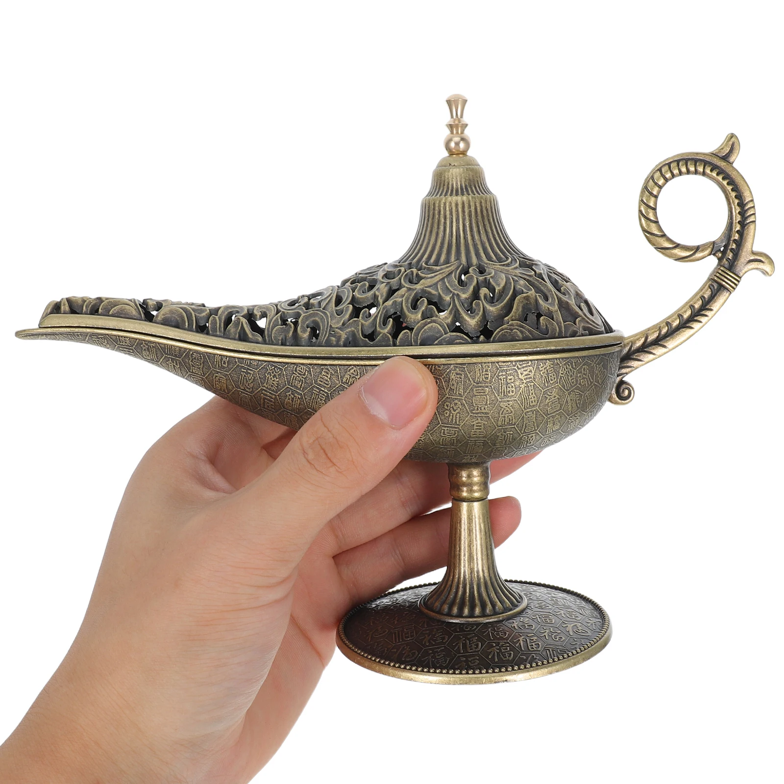 

Censer Burner Japanese Incense Holders with Cover Frankincense Tabletop Powder Light Brown