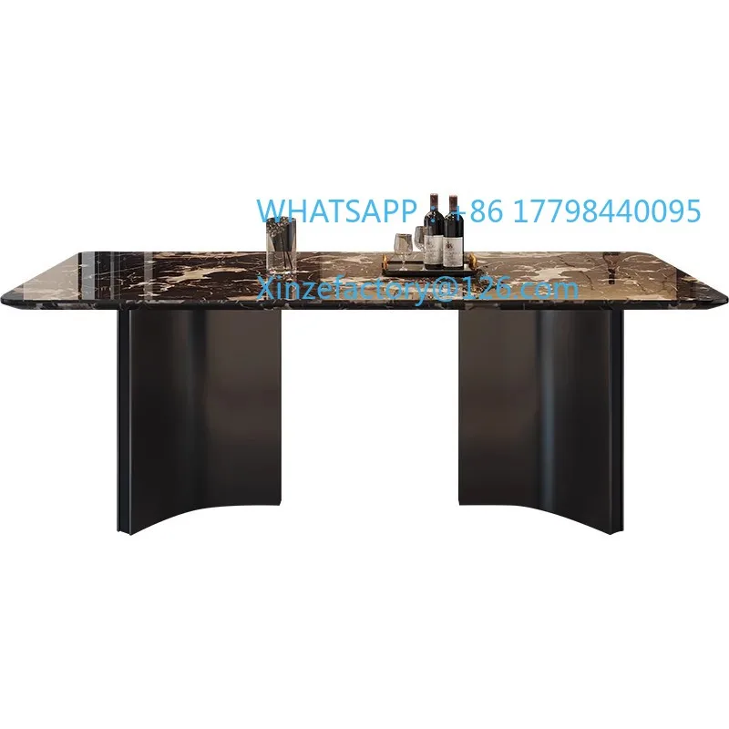 

Customizable marble dining table and chairs living room home minimalist