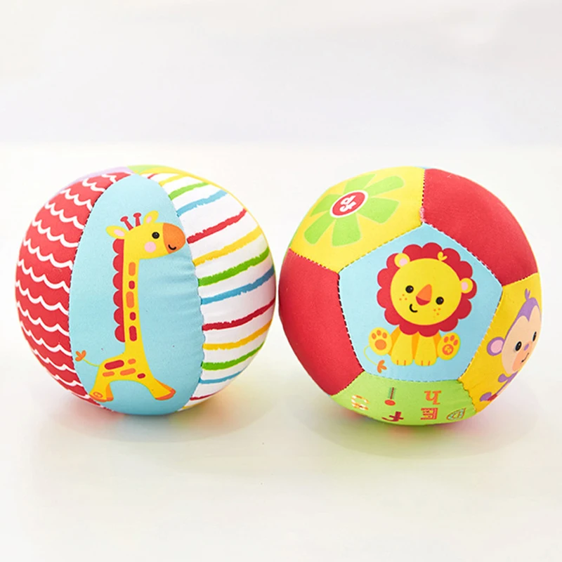 Bebê macio da bola do chocalho do pano para 0-36 meses brinquedo sensorial da bola do jogo do bebê recheado