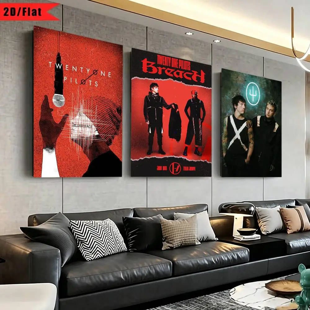 T-Twenty One Pilots Band  Poster High Quality Dorm Living Room Aesthetic Wall Decoration Painting Stickers Gift