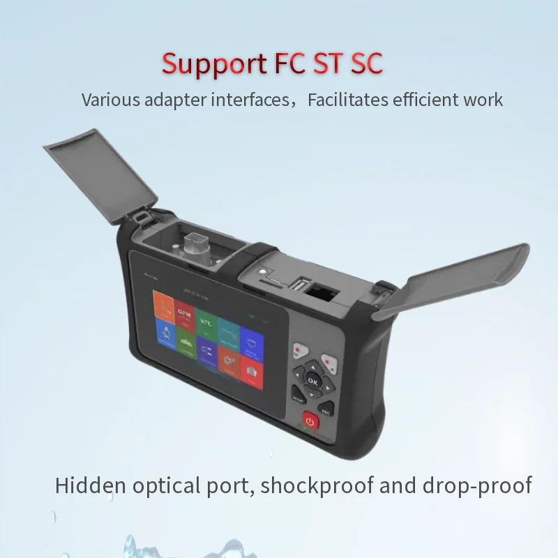 MINI OTDR 1550nm prueba activa en vivo de fibra 22dB reflejo de fibra óptica con rastreador RJ45 mapa de eventos informe PDF probador de Cable Ethernet