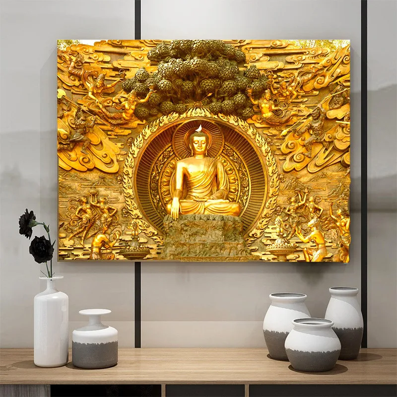 Kit de manualidades de budismo bordado de diamantes 5D DIY, pintura de diamante, decoración religiosa, imagen de diamantes de imitación de Buda de Señor, decoración de pared