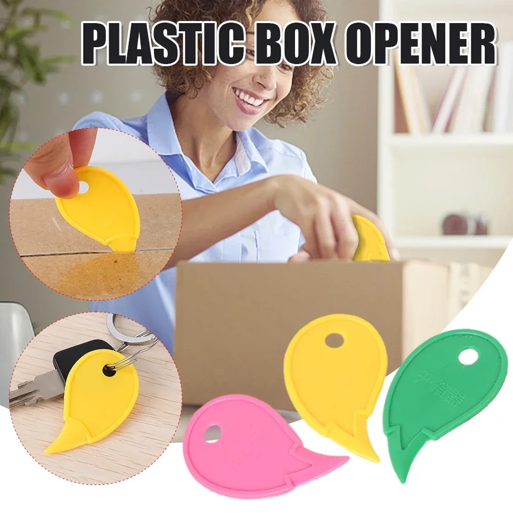 20//1pcs Mini tragbare Kunststoff box Öffner Brieföffner Box öffner Auspacken Messer Mini Sicherheits paket Cutter Werkzeuge Schlüssel bund