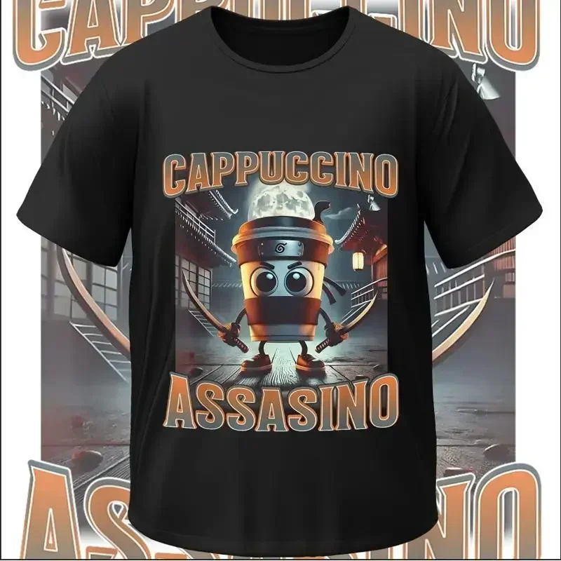 T shirt Meme Assassino Cappuccino Italian Brainrot AI Memes 5