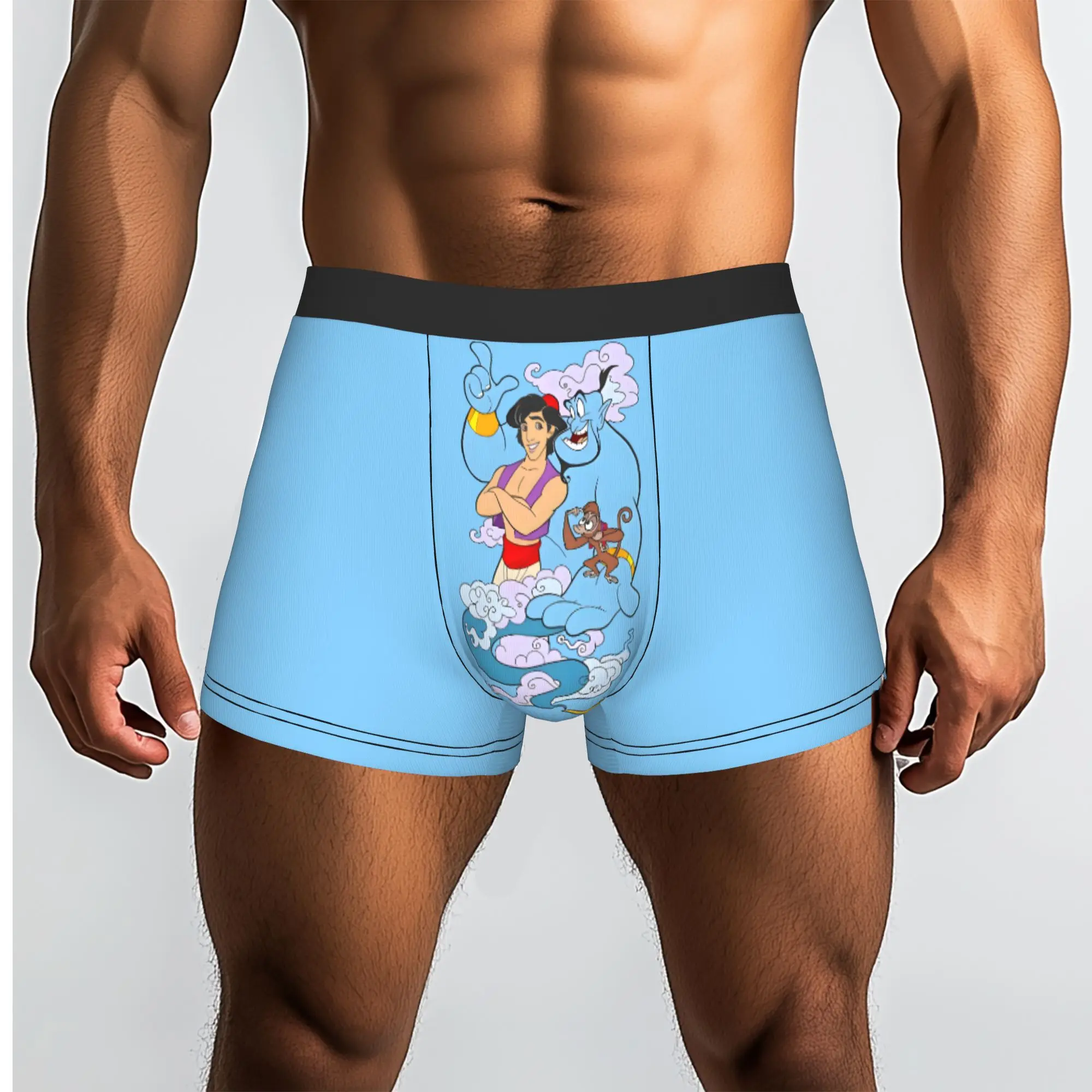Customized Cool Cute Cartoon A-Aladdin Boxers Shorts Panties Male Underpants Breathable  Briefs Underwear