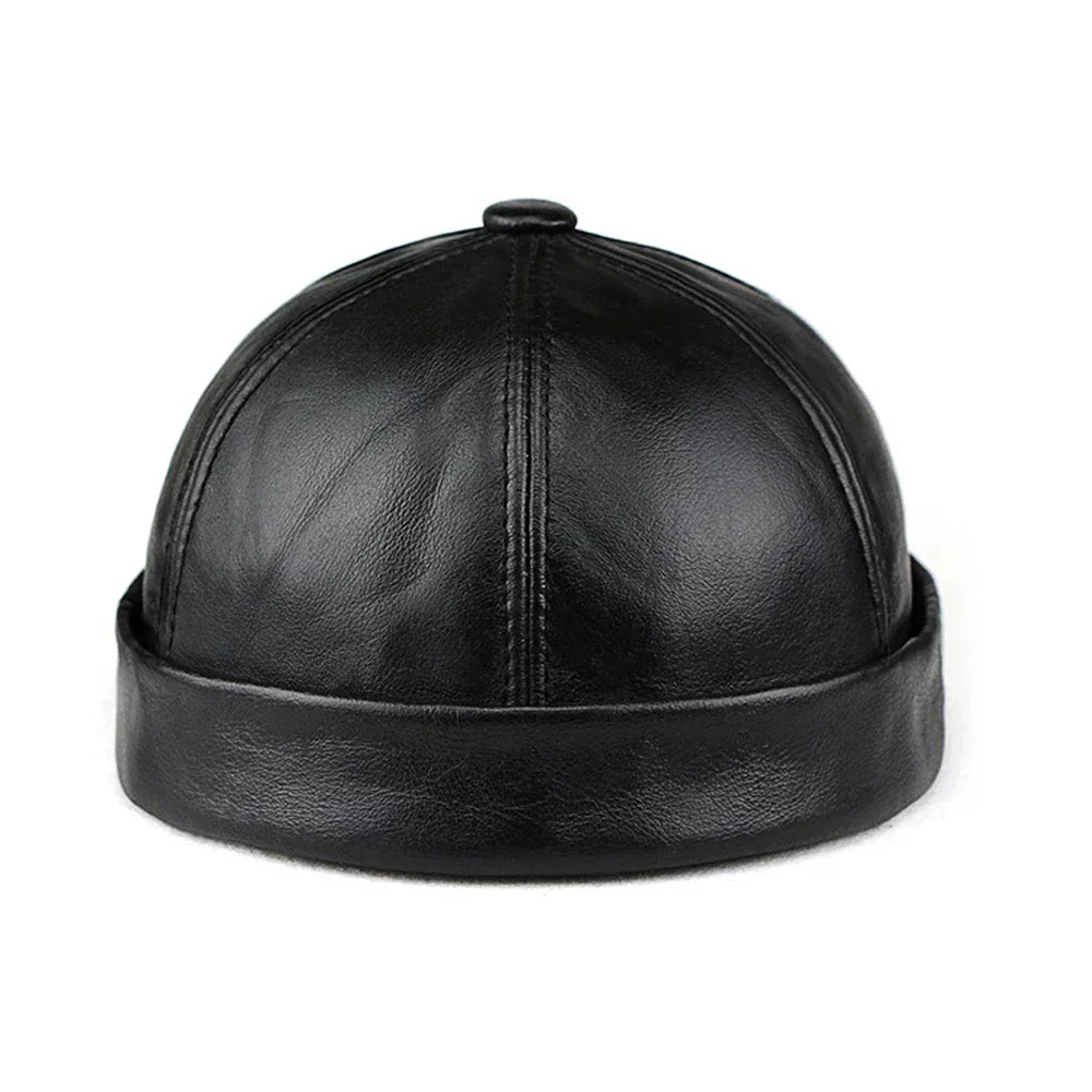 Wholesale Brand New 2024 Retro Sheep Leather Bomber Hat Winter Keep Warm Caps Men Women Real Leather Cap Thick Velvet Dad Hat