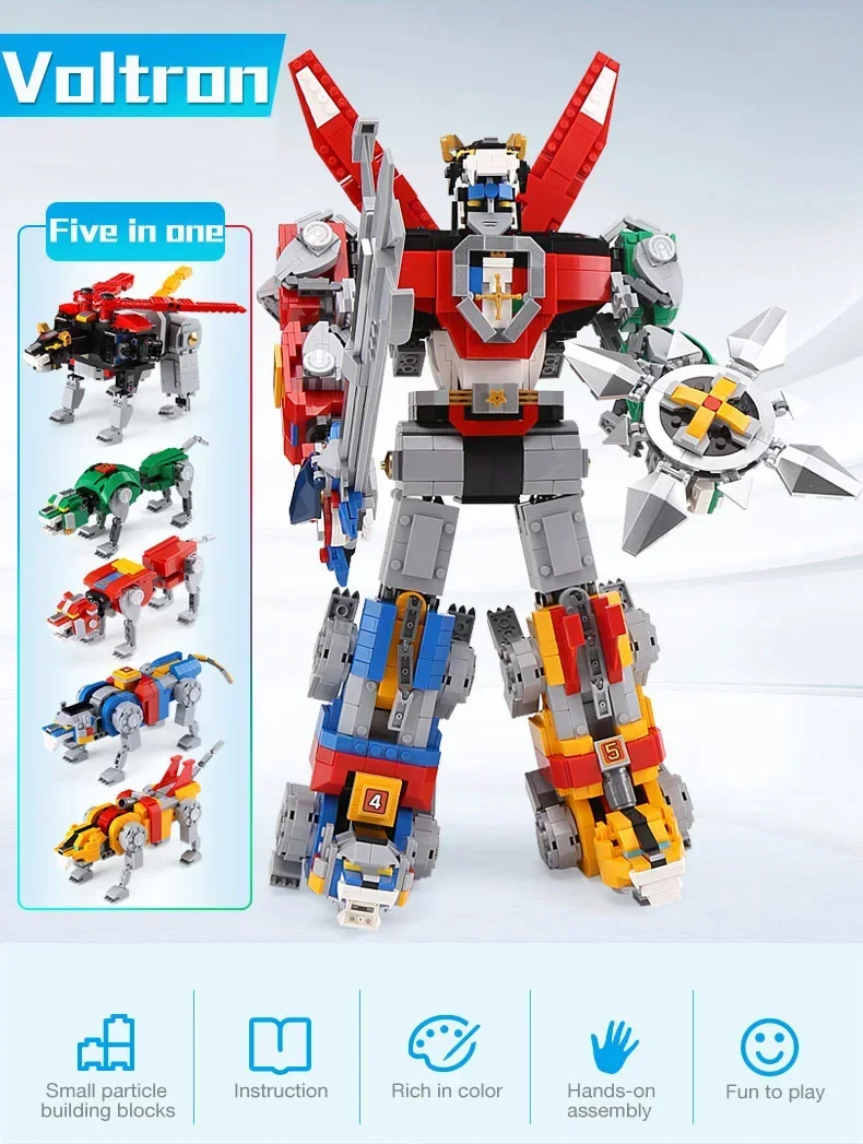 MINISO 2334Pcs Ideas Voltron Defender of The Universe Model Education Model 21311 Building Block Christmas Gifts For kid