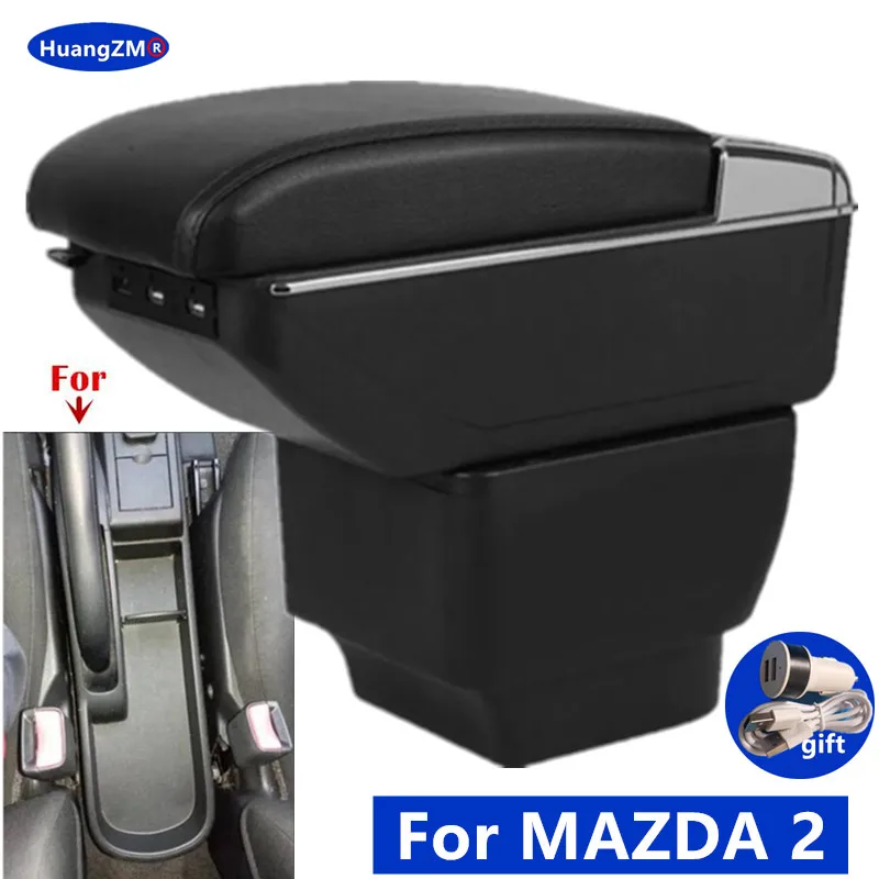Für MAZDA 2 Armlehne box Für MAZDA 2 Demio Auto Armlehne box Lagerung box Innen Gewidmet Retrofit teile auto zubehör