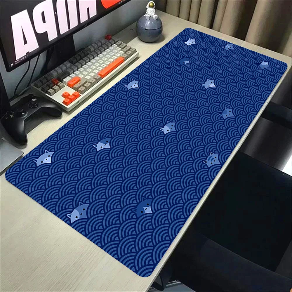 Blue Cat Strata Liquid Art Mousepad Home Computer Keyboard Pads Desk Mat Laptop Soft Anti-slip Table Mat XX Big Mouse Pad 90x40