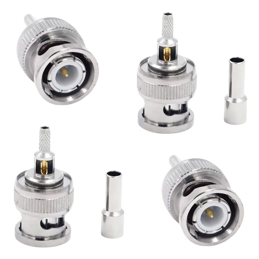 Q9 BNC-J-1.5 Connector 50 Ohm Male Right Angle with Window Solder Crimp for RG174 RG316 LMR100 Cable