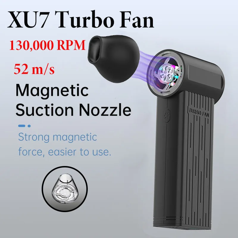 XU7 Turbo Fan 130000RPM Violent Turbo Fan 52 m/s Turbo Jet Fan Brushless Motor Portable Electric Air Blower Hair Water Dryer