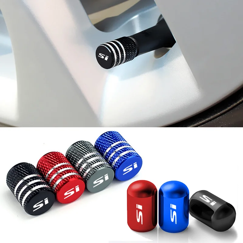 4Pcs Alloy Car Tire Rim Wheel Anti-dust Air Valve Caps for Honda SI ACCORD CITY Crosstour Focus RIDGELINE STEPWGN BR-V ELYSION