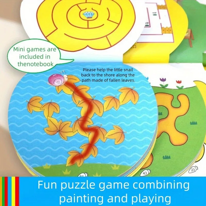 Drawing Book 120 Page Circular Graffiti Small with Colored Cartoon Animals Coloring Drawing Book