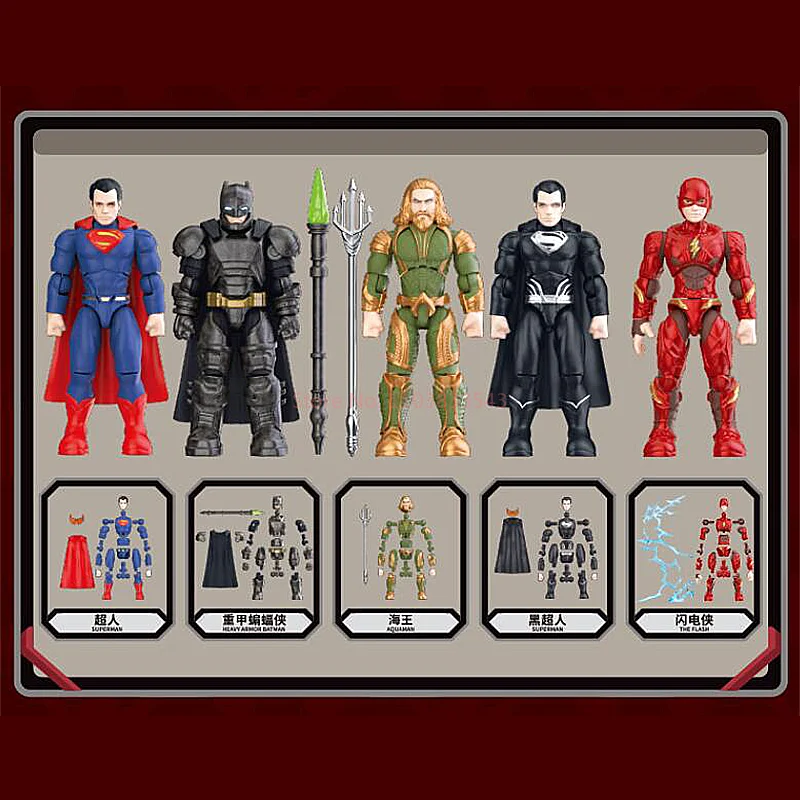 

Коллекционные фигурки DC Justice League: Бэтмен, Нептун, Флэш, Черный Супермен — конструктор-сюрприз в закрытой упаковке