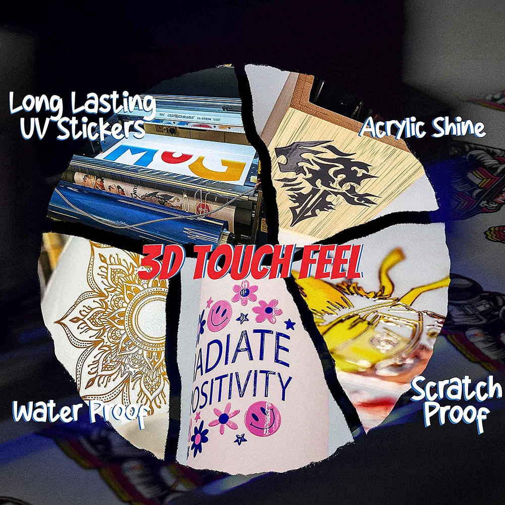 Custom UV DTF Stickers Crystal Transfer Decals DIY Company Logo Waterproof Self‑Adhesive Labels for Glass Bottle Box Metal Craft