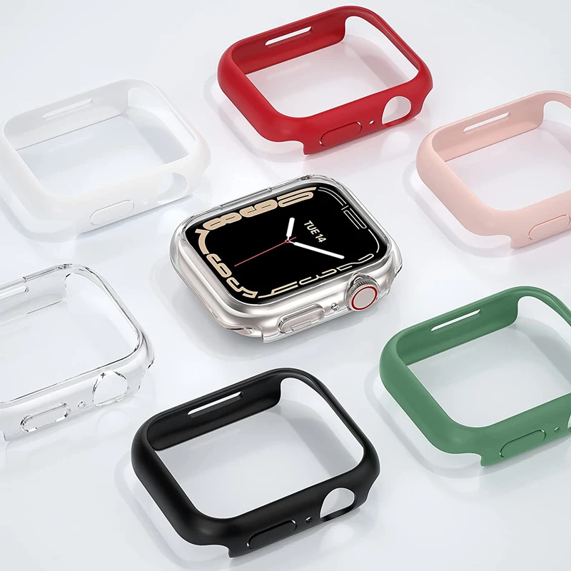 Apple Watch 케이스용 매트 커버 38mm 40mm 42mm 44mm, 하드 PC 범퍼 보호 케이스 프레임 iWatch SE 8 7 6 5 4 3 2