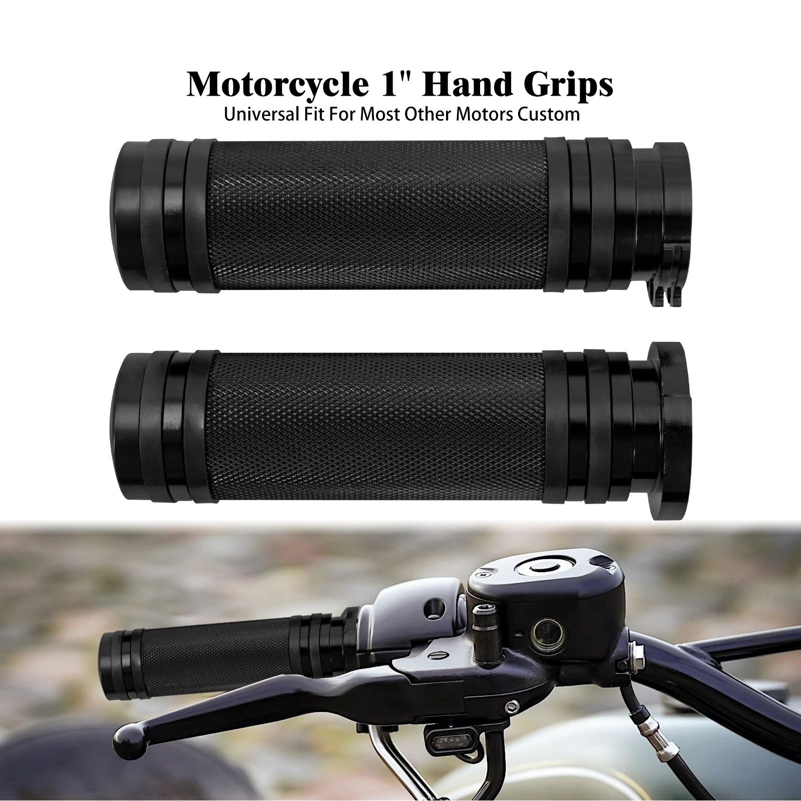 

Motorcycle 25mm 1" Hand Grips Universal Black Handlebar Handle Bar For Harley Touring 96-07 Sportster XL XR Dyna Softail VRSC