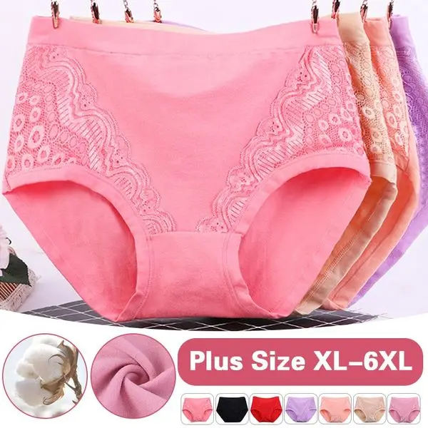 ✨ Plus Size High Waist Leak Proof Cotton Panties