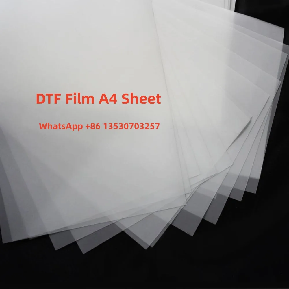 Película DTF A4 de doble cara para impresión por transferencia de calor, película DTF caliente/fría, 75μm