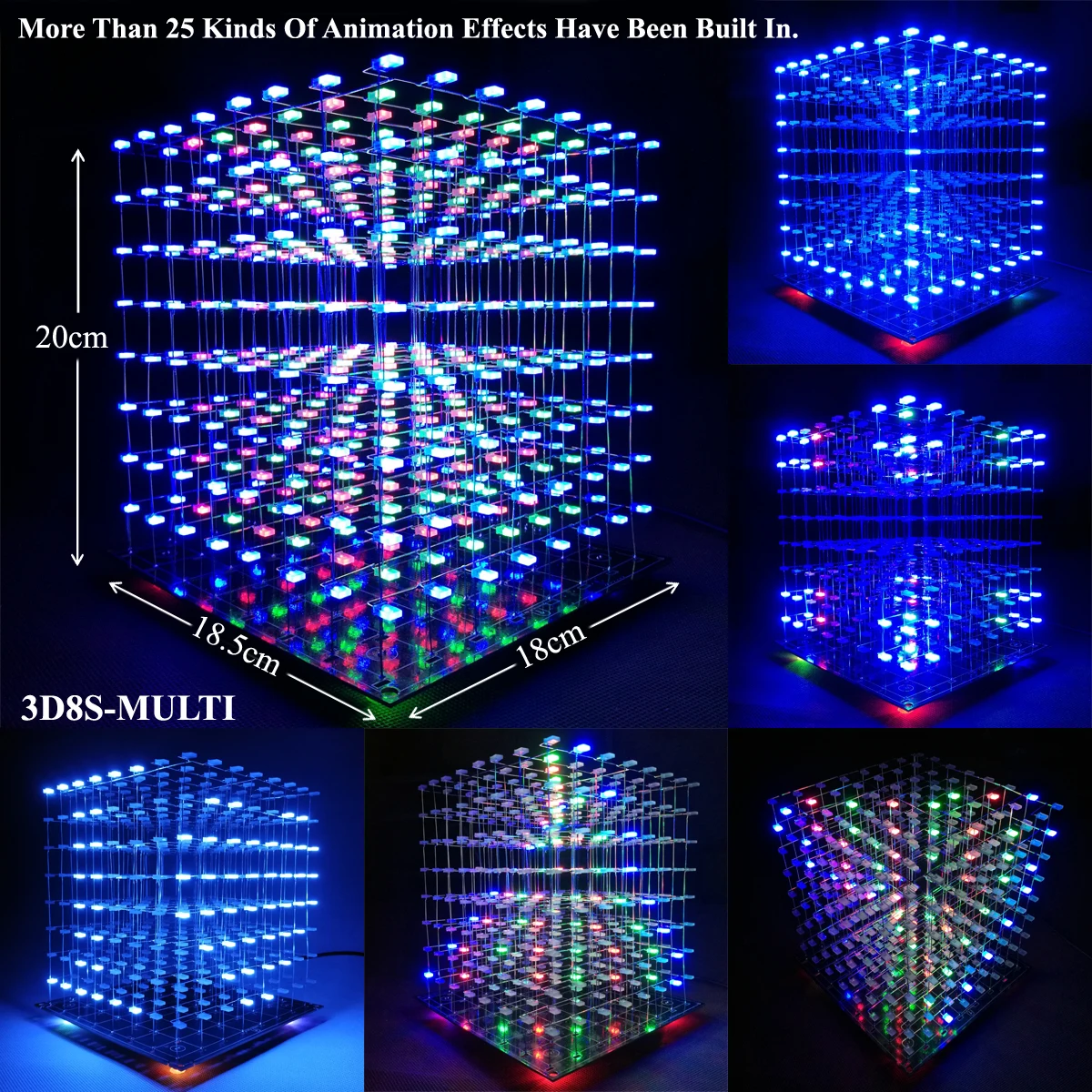 iCubeSmart 3D Led Cube 8x8x8 DIY Kit Teenagers Learning Soldering Project Kit Diy Electronic Kits With 3D Editing Software