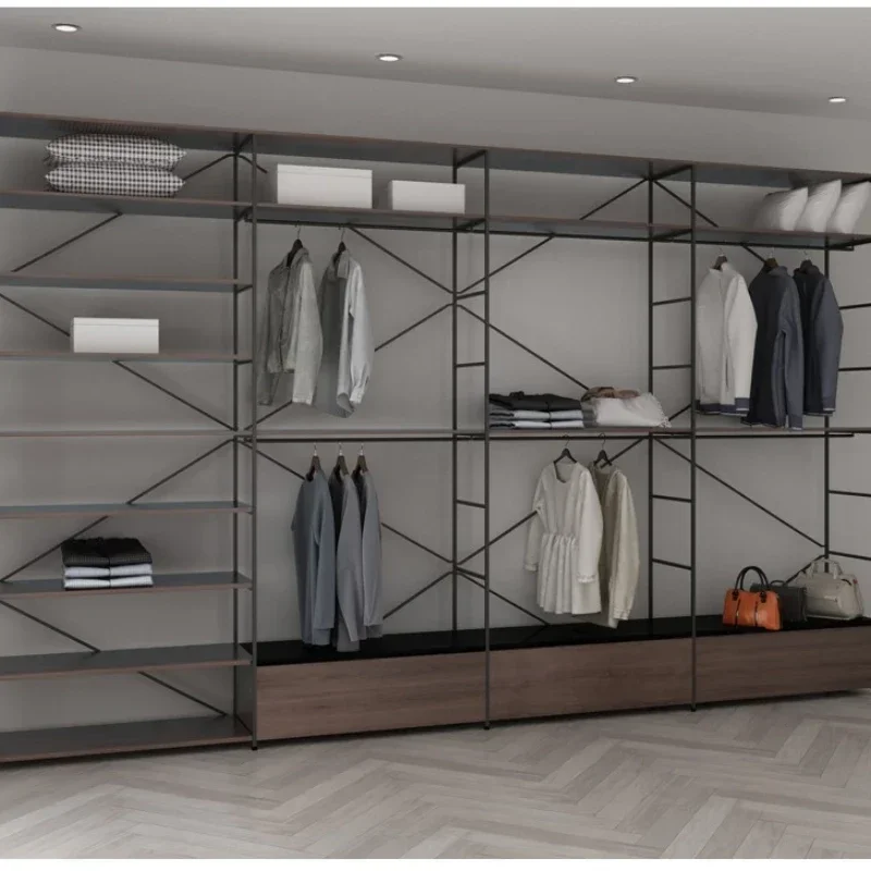 

Open wardrobe, cloakroom, multi-layer rack, hanging combined hanger, bedroom walk-in wrought iron cabinet