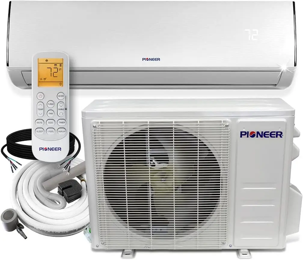 Ductless Mini-Split Air Conditioner Inverter Heat Pump Full Set with 16 Ft. Kit