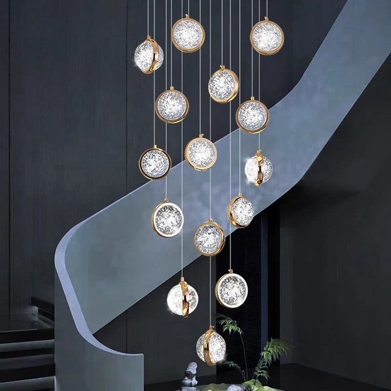 Modern home decoration crystal chandelier, stair Pendant lamp, living room Pendant lights, interior lighting