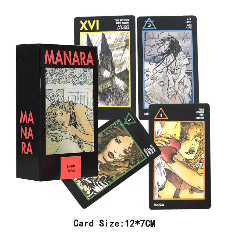 

Hot selling 12 * 7CM Tarot Manara Tarot Cards Leisure entertainment games Card, family gatherings Tarot Card Brochure Guide