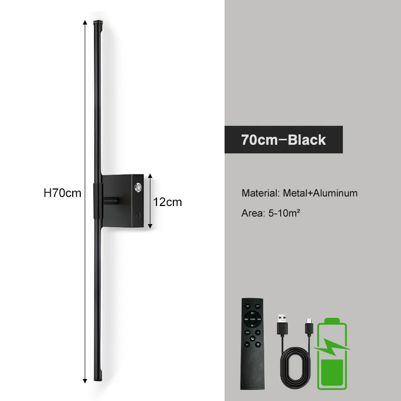360 °   Draaibare oplaadbare batterij LED-wandlampen Oplaadbare wandlamp met afstandsbediening 3CCT Touch dimbare wandkandelaar