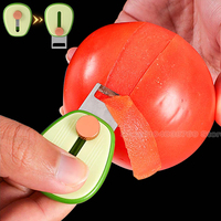 Scalable Mini Zesters Cartoon Avocado Stainless Steel Peeler Key Ring Portable Fruits Paring Knife Peeling Kitchen Gadgets Tools