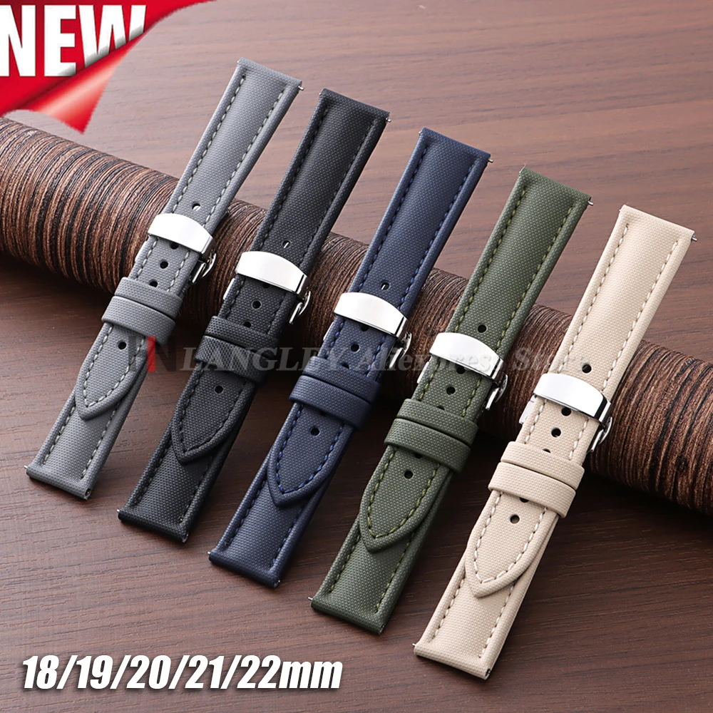 Correa de reloj de lona de nailon de 18/19/20/21/22mm para Blancpain para relojes Seiko Divers, pulsera impermeable de liberación rápida para hombre