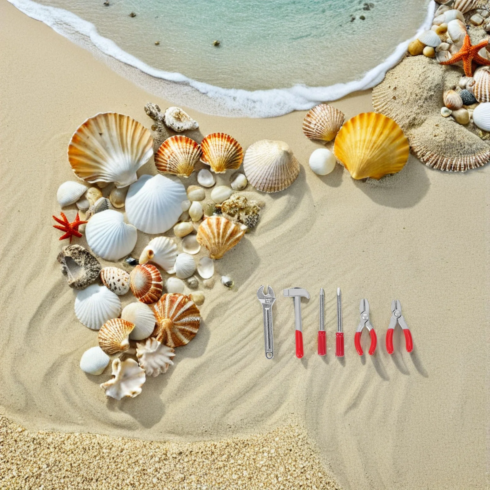 6Pcs Miniature Home Repair Tools Metal Alloy Precision Mini Yard Set for Dollhouse Landscaping Creative Pretend Play Accessories