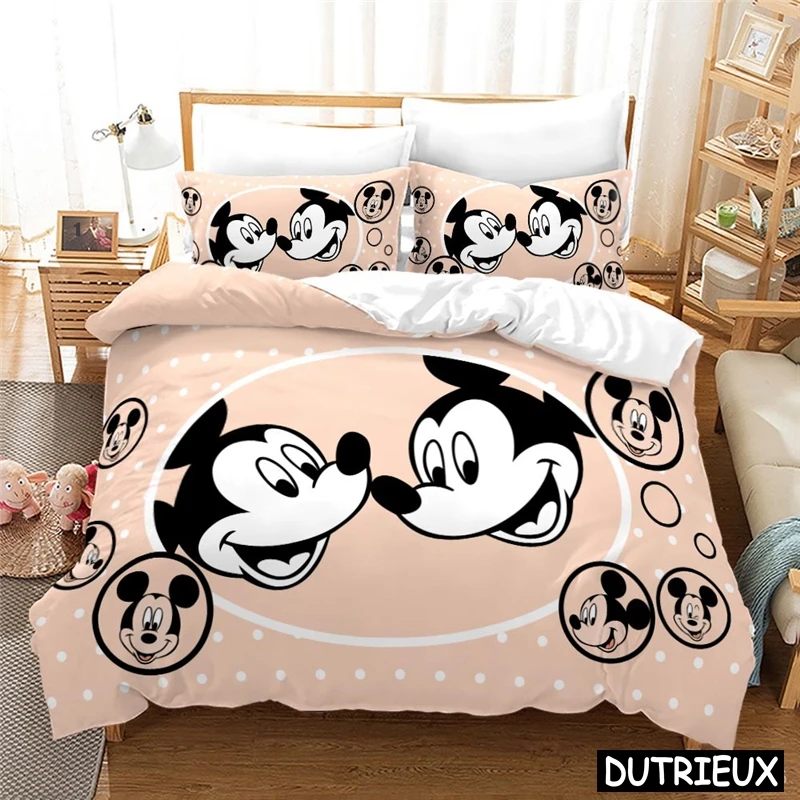 3D Printed Disney Cartoon Mickey Minnie Mouse Dog Duvet Cover Set Queen King Size Bedding Set Bedspread Home Textile Bedclothes