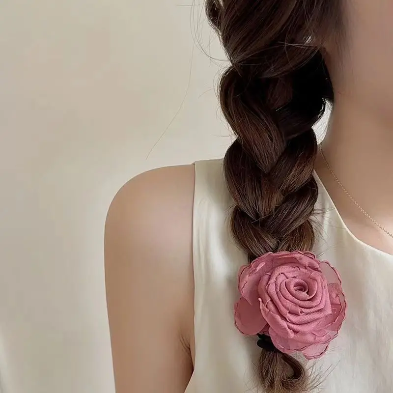 New Mori Sweet Flower Hair Clip Women's Back Of The Head Advanced Shark Clip Elegant Grip Clip Hair Accessories