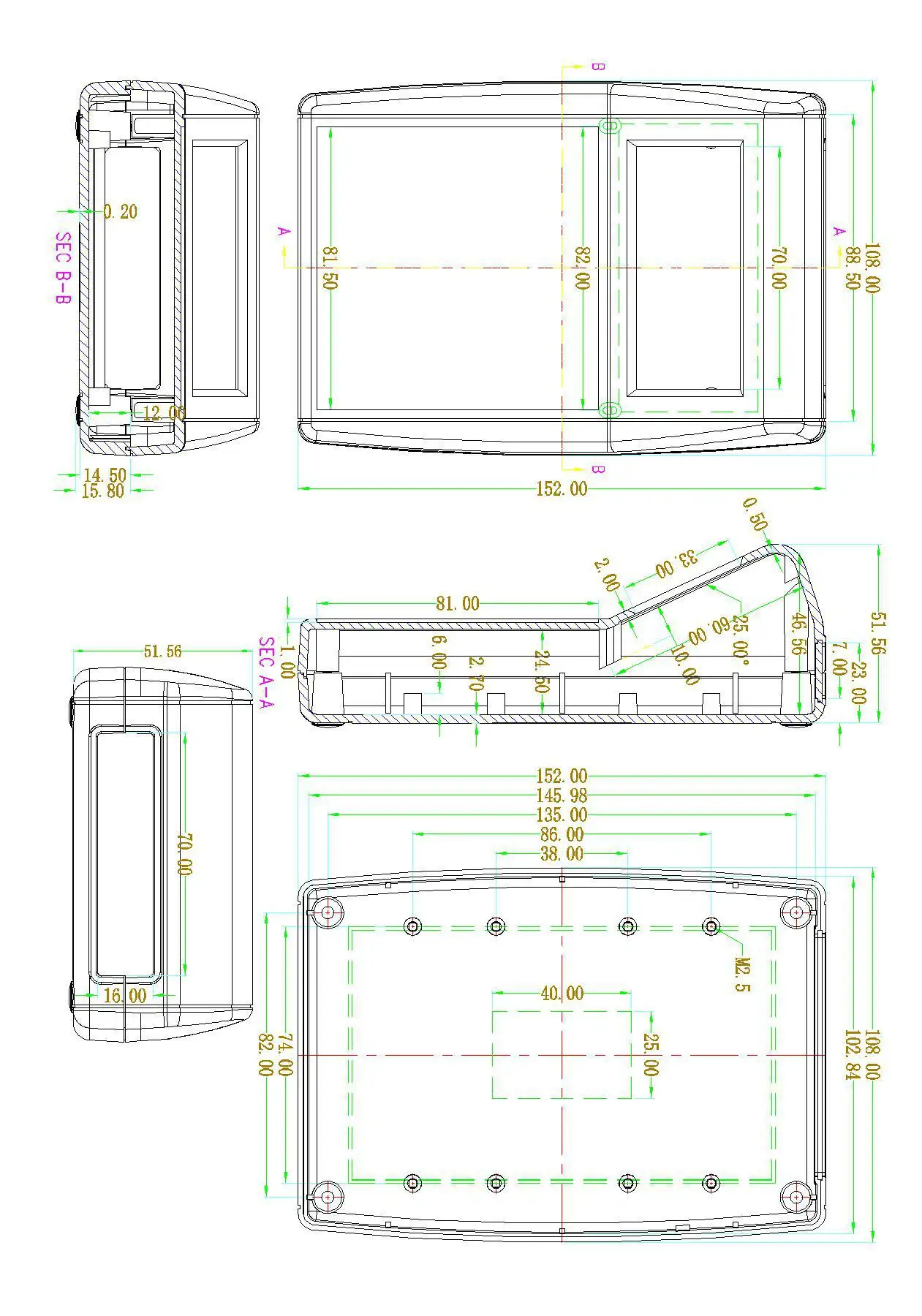 Bahar Desk-Top Enclosure ABS Plastic Housing Wire Junction Box Instrument Case Model BDC 30011