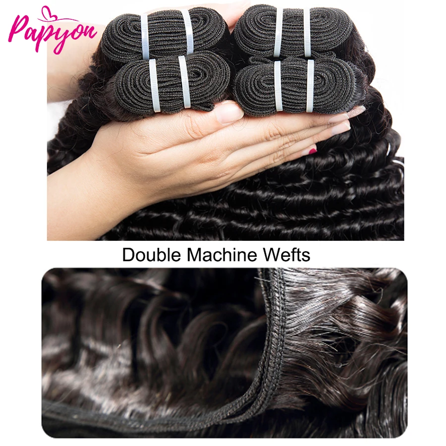 Deep Wave Bundles Echthaar Bündel Haar verlängerungen für Frauen brasilia nisches Haar weben 1/3/4 Bündel Echthaar