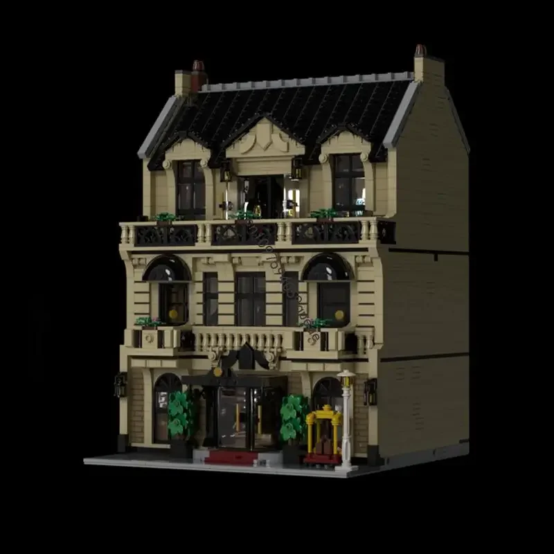 

Новый 5424 шт., хит продаж, вид на улицу, Moc, модульная модель отеля, головоломка на заказ, креативные идеи «сделай сам», детские игрушки, подарки на день рождения