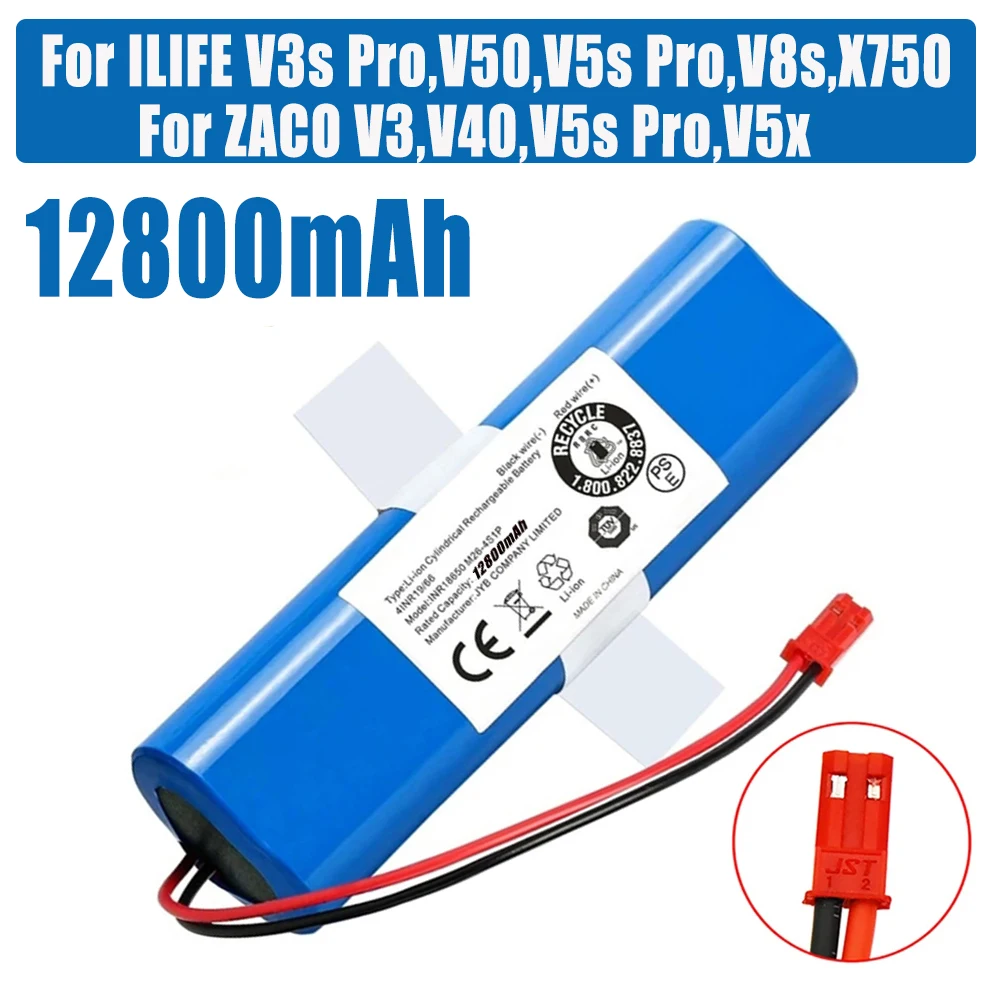 14.8V Battery 6800mAh 12800mAh Lithium Battery for ILIFE V5 V5s V50 V3 plus v3s pro Robot Vacuum Cleaner ilife v5s pro battery