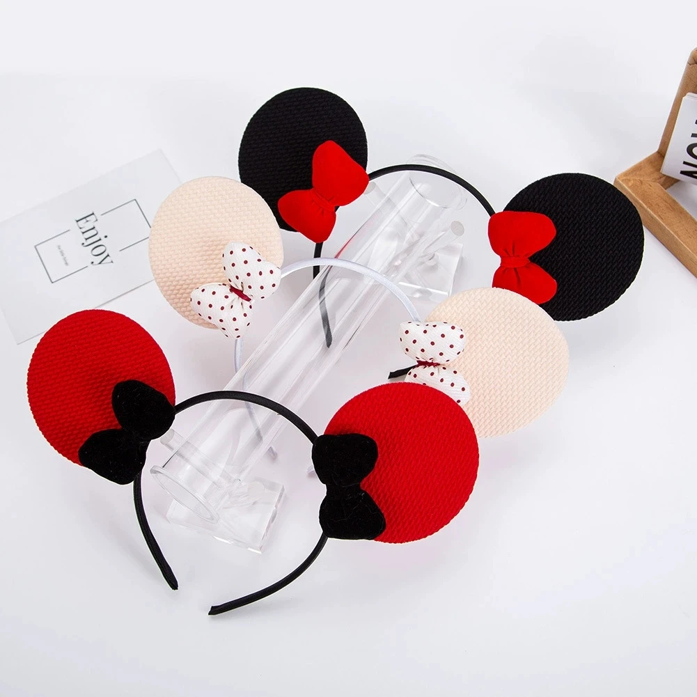 5pcs/set Girls Cartoon Mouse Hairband Big Ears Hair Clasp Baby Child Hair Accessories Amusement Park Headwear Headband for Kids