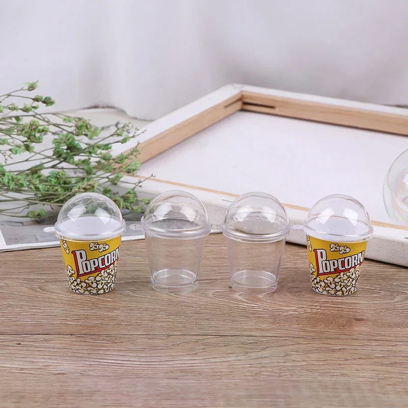 10pcs DIY  Charms Plastic Cups Miniature Cup with Dome Lid Doll House