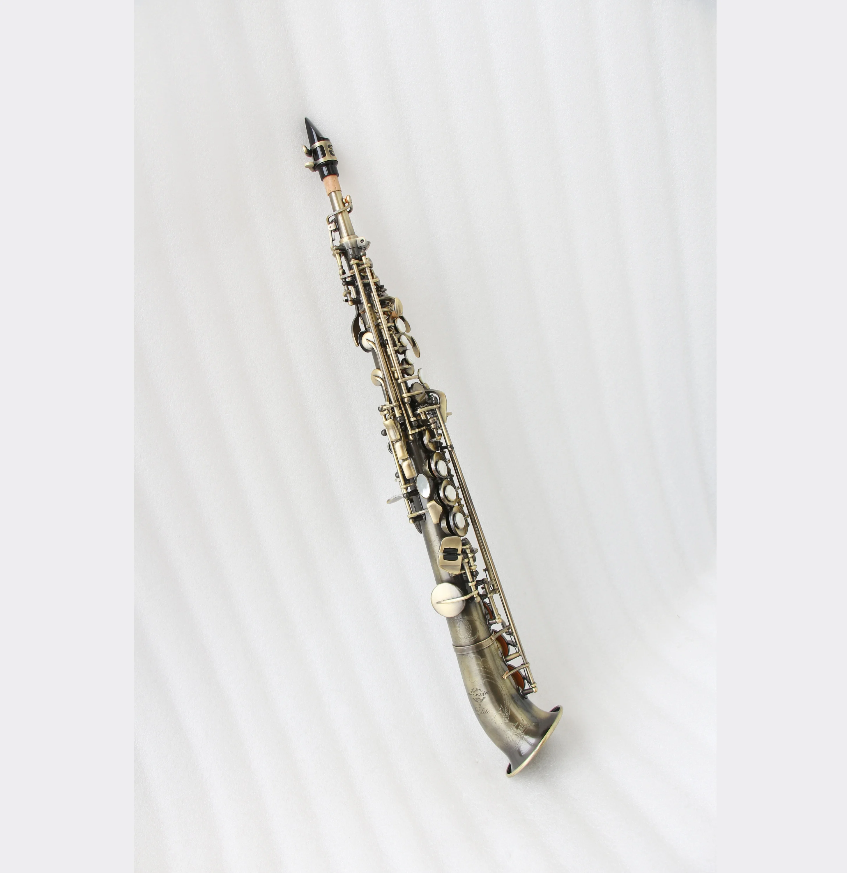 

Professional Soprano Saxophone Brass Body Archaize Bb Without High G Key Double Neck Soprano Saxophone OEM