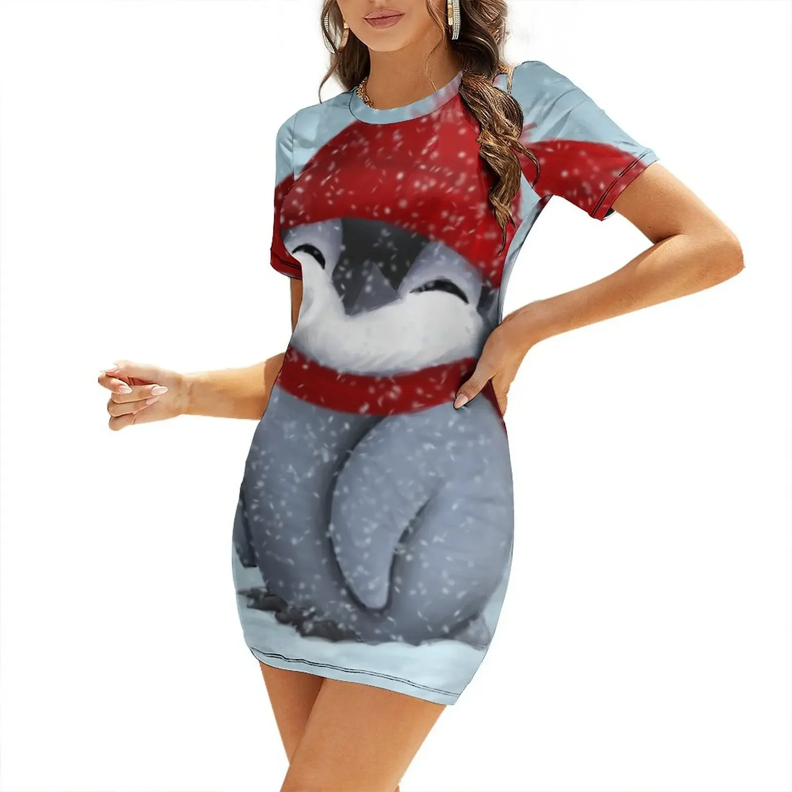 

Baby penguin Short-Sleeved Dress luxury woman party dress Evening gown woman dress dresses women summer 2025